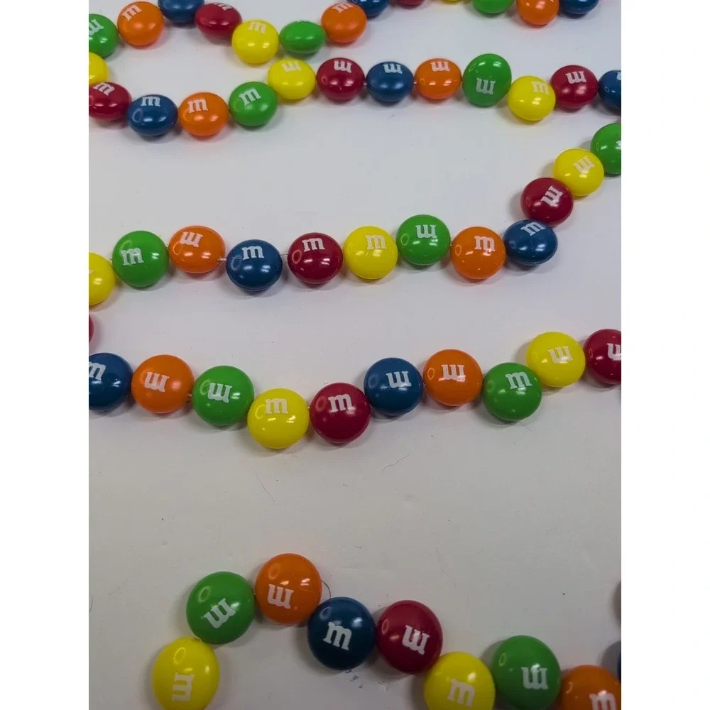 M&M Garland candy decor rainbow red blue green‎ Vintage See Pics